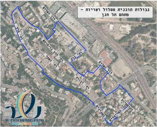 מפת גבולות תוכנית התחדשות עירונית מתחם תל חנן